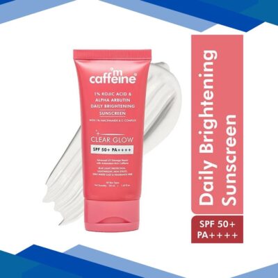 Mcaffeine Clear Glow 1% Kojic Acid and Alpha Arbutin Brightening Sunscreen SPF 50 PA++++ 50 ml