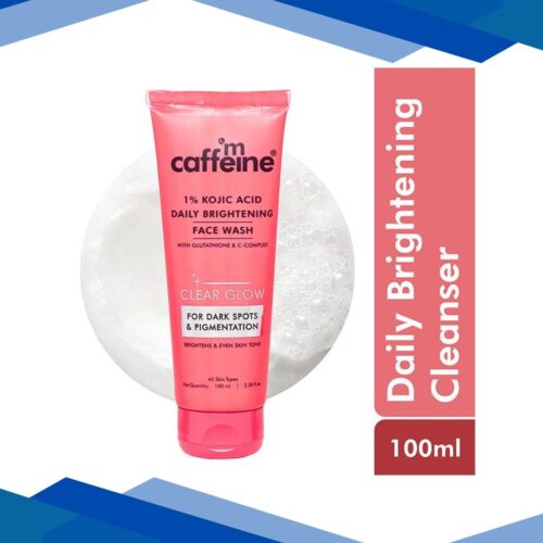 Mcaffeine Clear Glow 1% Kojic Acid Daily Brightening Face Wash with Glutathione 100 ml