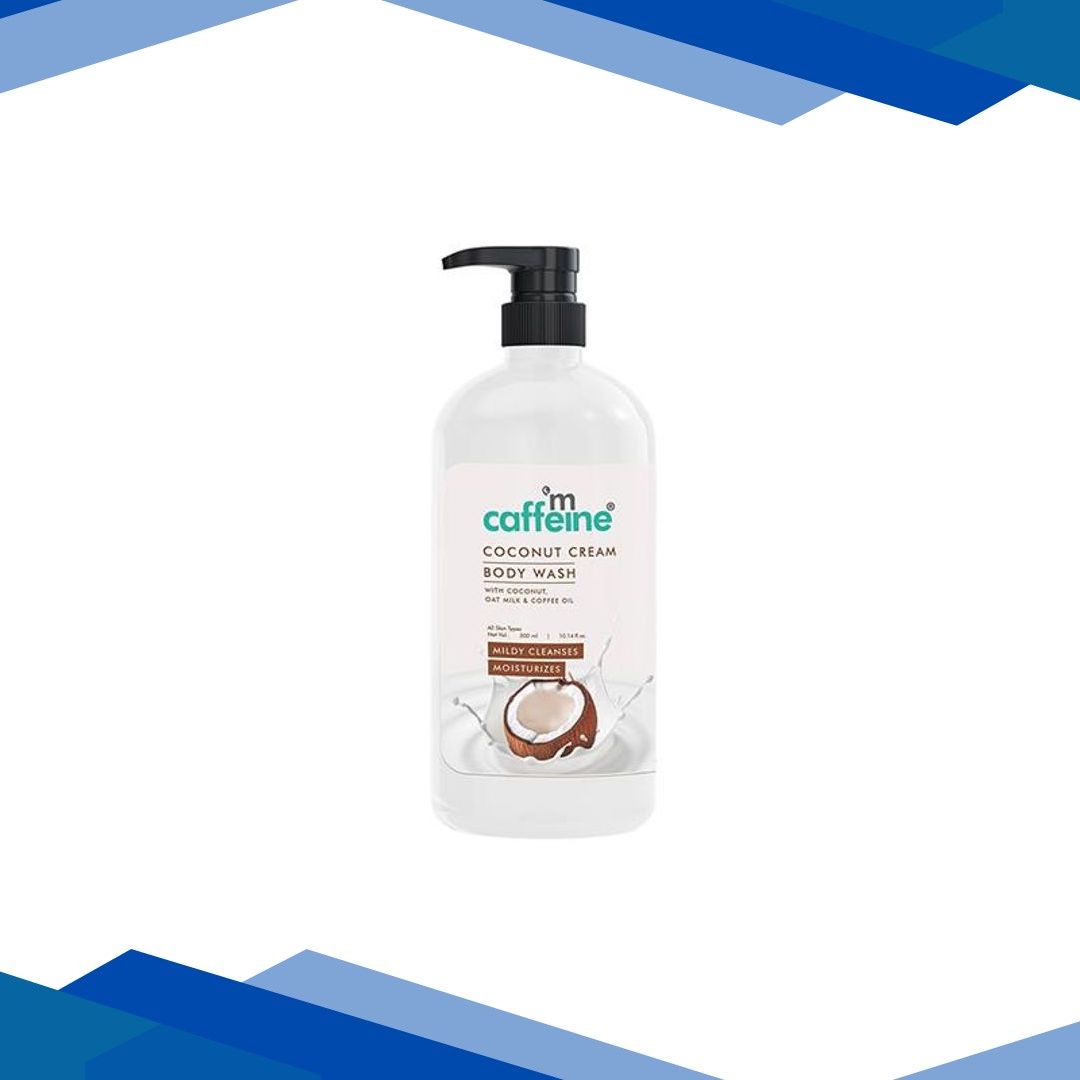Mcaffeine Coconut Cream Body Wash with Calming Coconut Aroma, Mildly Cleansing for Soft & Smooth Skin – 300 ml