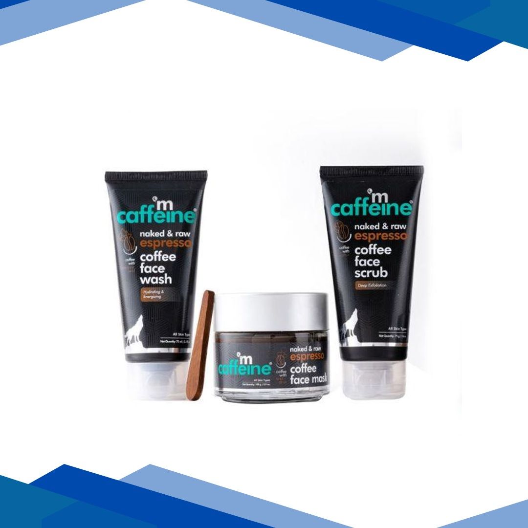 mCaffeine Espresso Coffee Deep Exfoliation Kit with Hyaluronic Acid, Walnut, Natural AHA 1’s