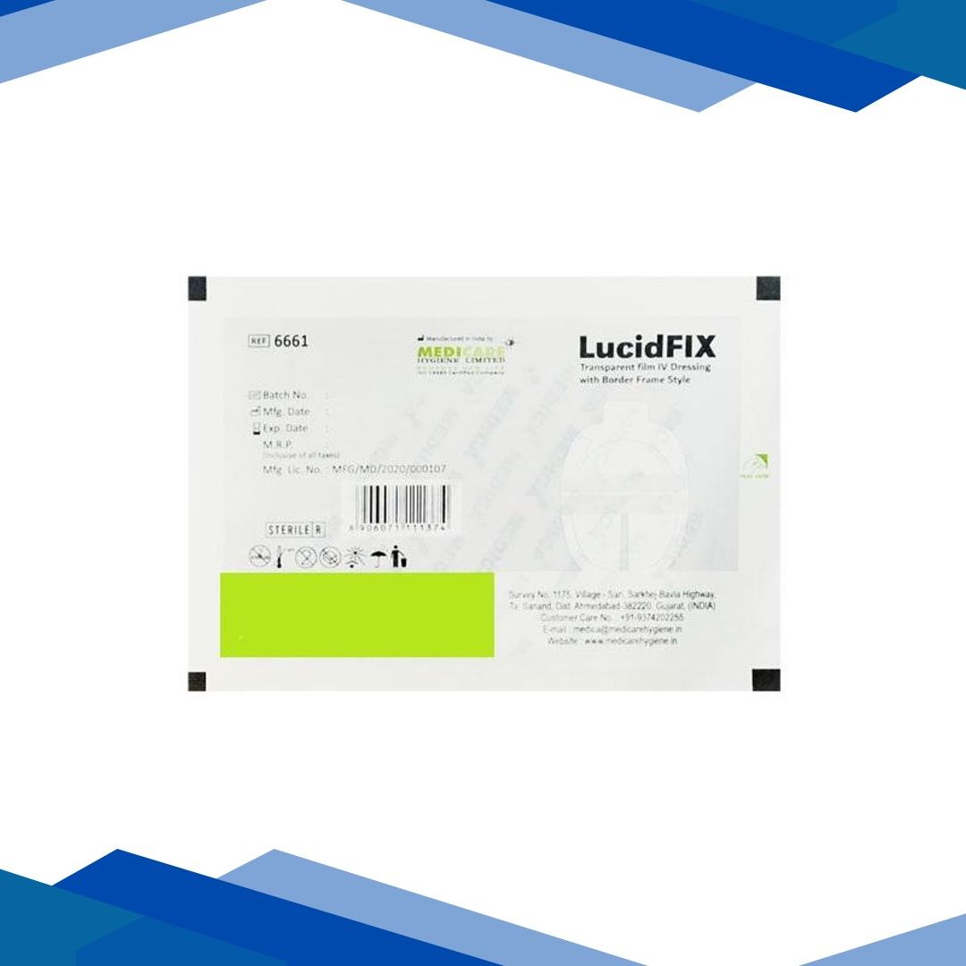 Medica Lucidfix Trasparent Film IV Dressing With Border 6 cm x 7 cm 1’s