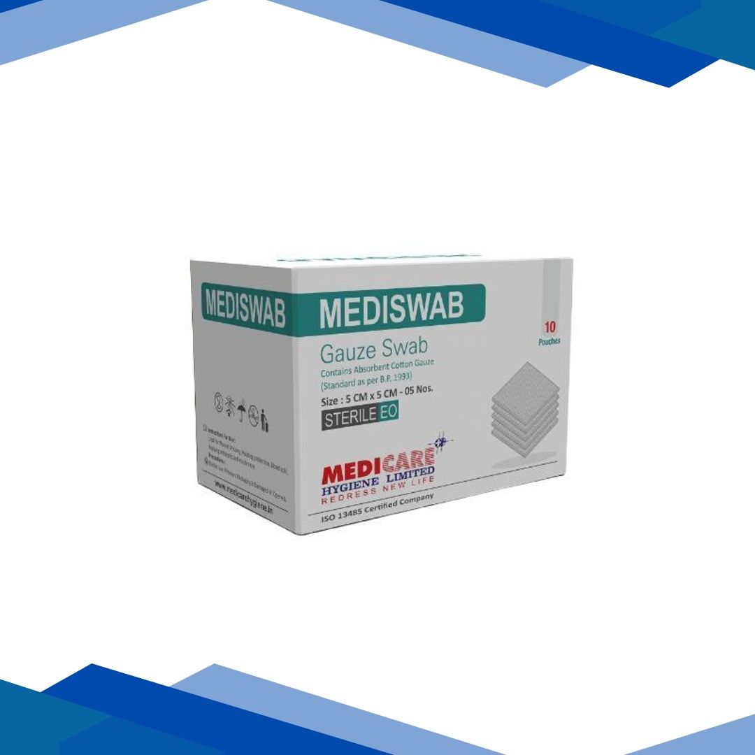Medica Mediswab Gauze Swab 5 cm x 5 cm x 8 PLY 5’s