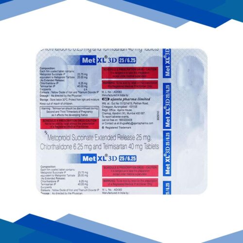 MET XL 3D 25/6.25 Tablet 15’s