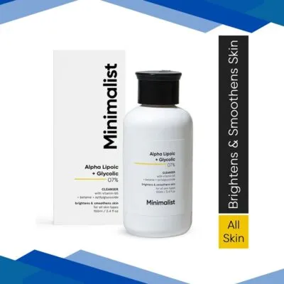Minimalist Alpha Lipoic + Glycolic 7% skin cleanser with Vit B5 for brightening & Smoothens 100 ml