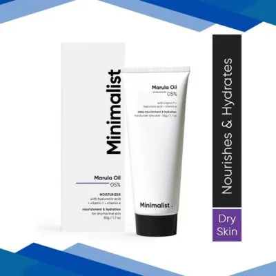 Minimalist Marula Oil 5% Face Moisturizer with Hyaluronic Acid & Vitamin F & E 50 gm