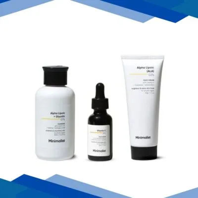 Minimalist Skin Brightening Kit with Alpha Lipoic + Glycolic 07% Cleanser and Vitamin C 10% 330 gm