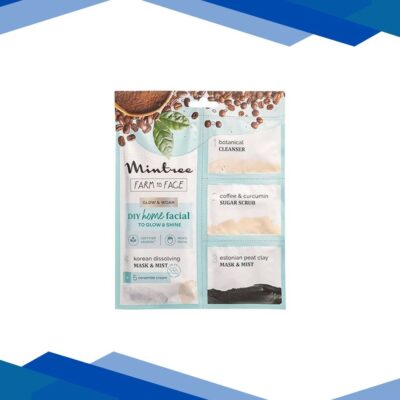 Mintree Certified Organic 5-Step DIY Collagen Home Facial (Coffee) To Glow and Shine Mens 45 gm