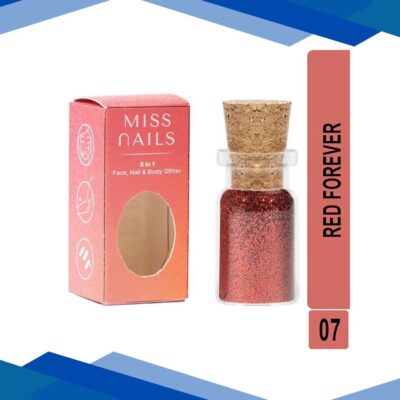 Miss Nails 3 In 1 Glitter Red Forever 7 5 gm