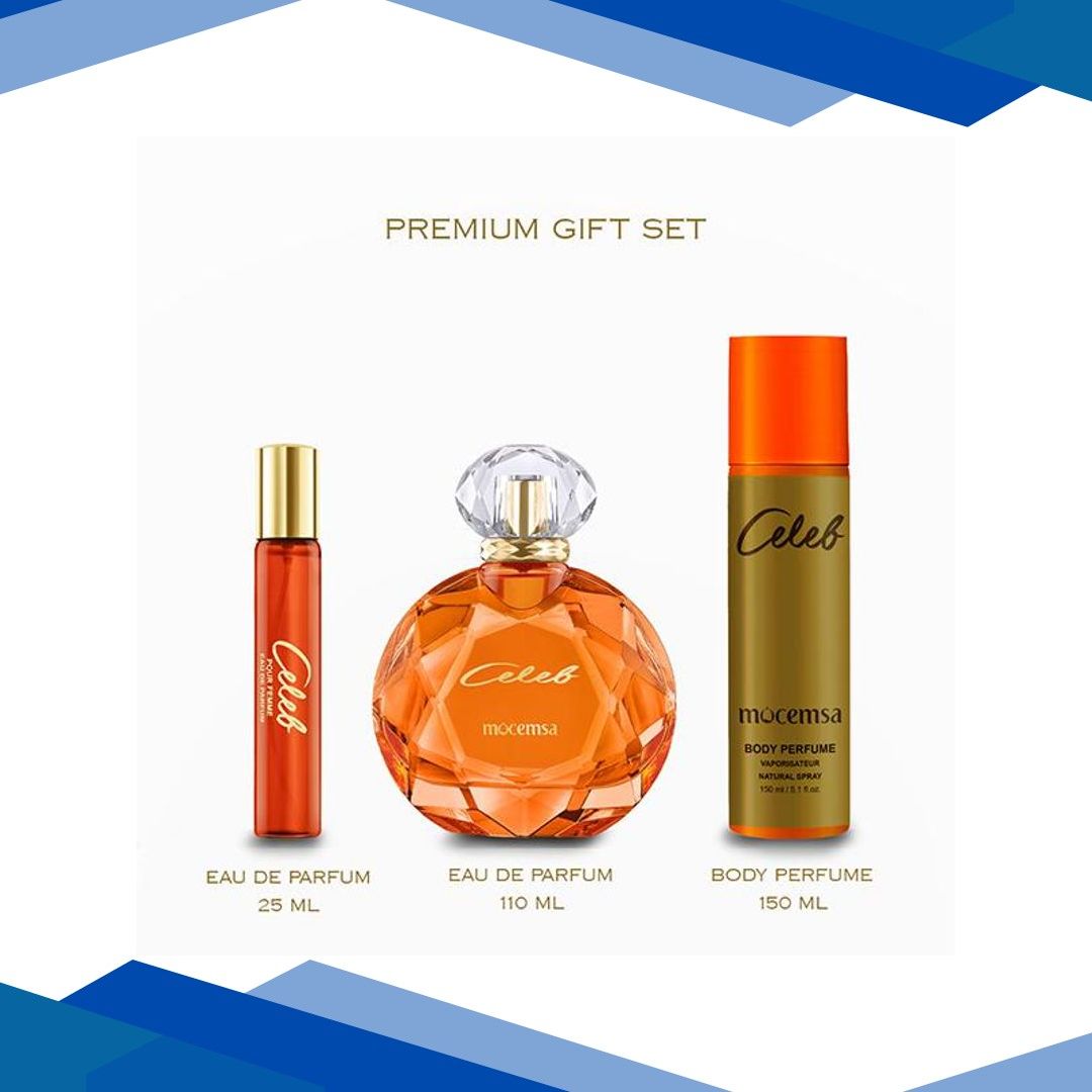 Mocemsa Celeb Gift Set -EDP 110ml and Travel Size 25ml and Deo 150ml 1’s