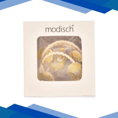 Modisch Off White Beads And White Round Shape Stone With Golden Print Sunglasses Chain (JC-15Owc) 1’s