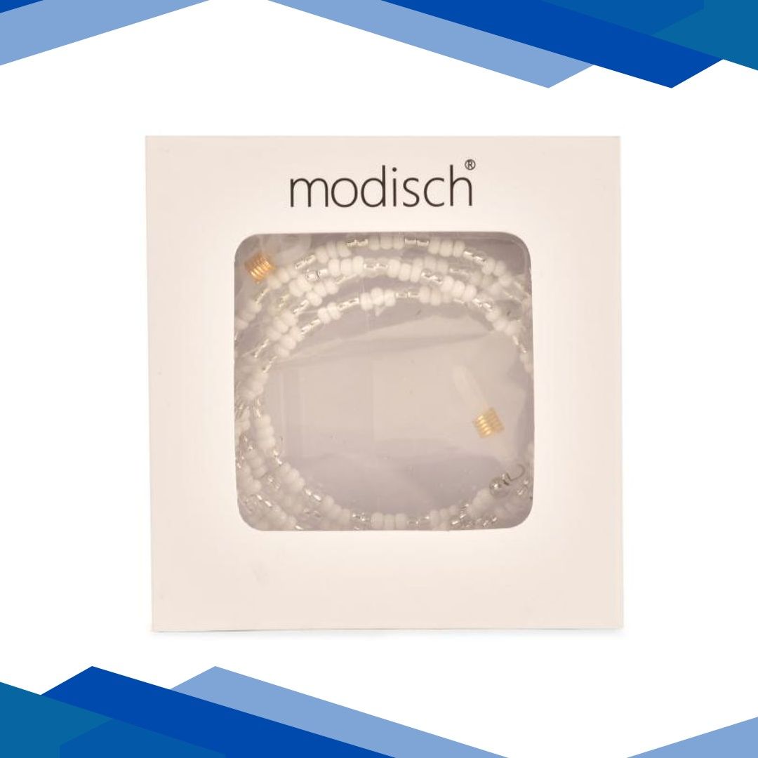 Modisch White And Transparent Round Beads Sunglasses Chain (JC-14W) 1’s