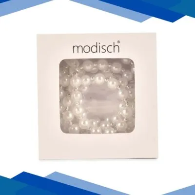 Modisch White Pearls With Small Silver Beads Sunglasses Chain (JC-1408-Silver) 1’s