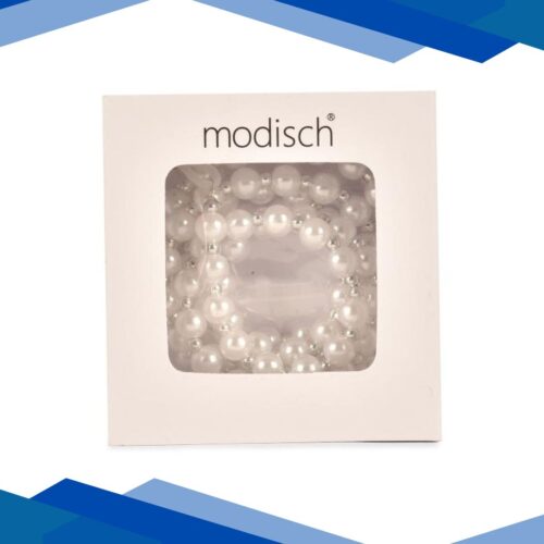 Modisch White Pearls With Small Silver Beads Sunglasses Chain (JC-1408-Silver) 1’s