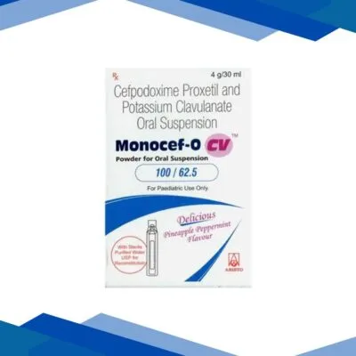 MONOCEF O CV 100/62.5 Delicious Pineapple Peppermint Flavour Oral Suspension 30ml