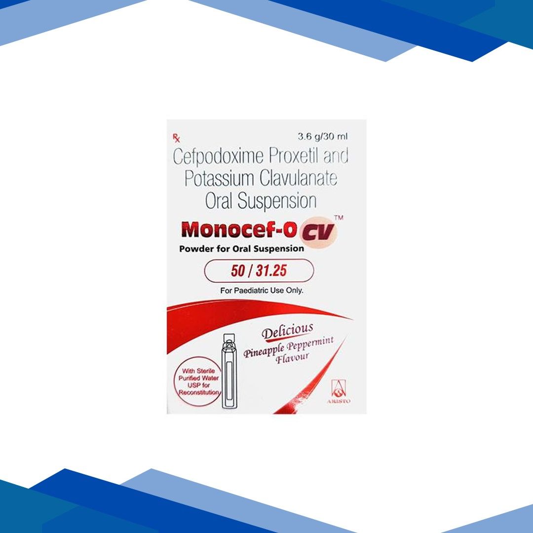 MONOCEF O CV 50/31.25 Delicious Pineapple Peppermint Flavour Oral Suspension 30ml