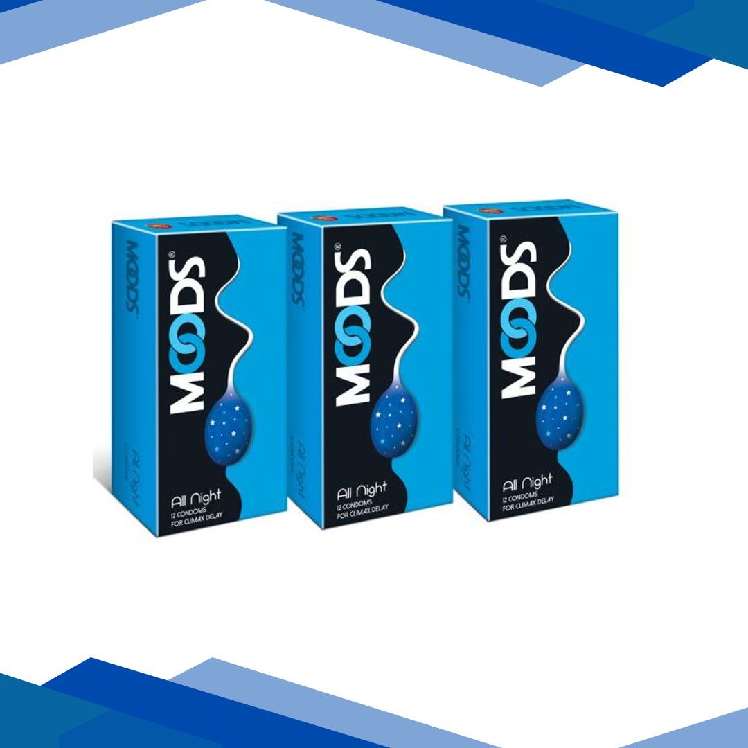 Moods All Night Condoms – Climax Delay (Pack of 3 X 12’s)