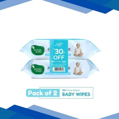 Mother Sparsh 99% Water Based Wipes (Pack of 2 x 72’s)