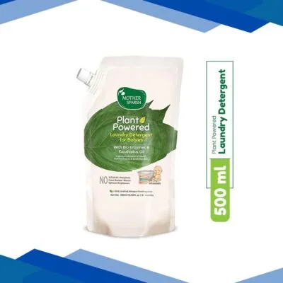 Mother Sparsh Baby Laundry Liquid Detergent Enzymes & Eucalyptus Oil, Refill Pack 500 ml