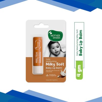 Mother Sparsh Daily Moisturizing Milky Soft Baby Lip Balm With Milk Protein-Coconut Oil and Shea Butter 4 gm