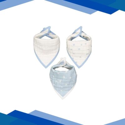 Mothercare Muslin Dribbler Bibs – Blue (Pack of 3)