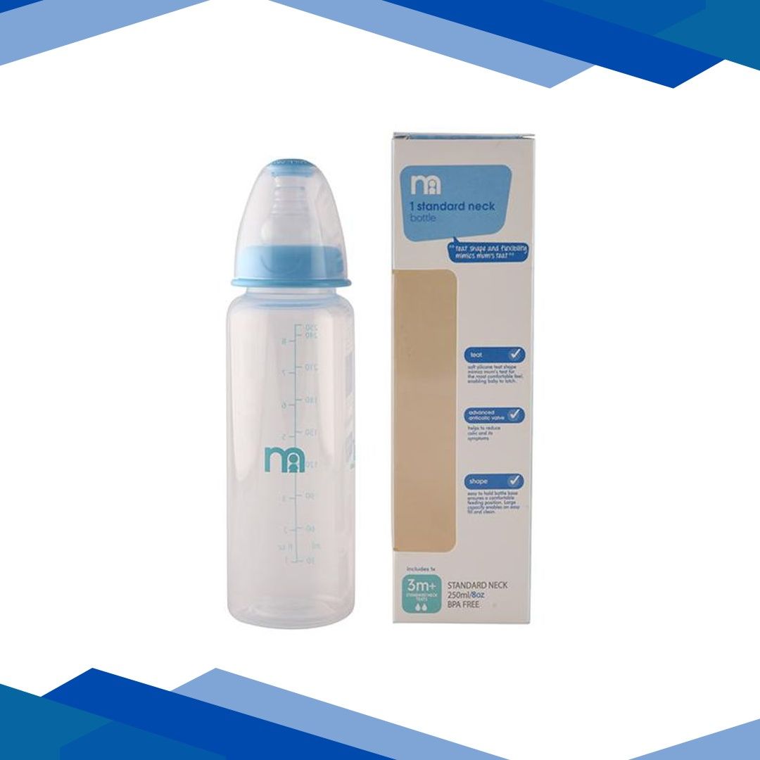 Mothercare Narrow Neck Bottle – Blue 250 ml