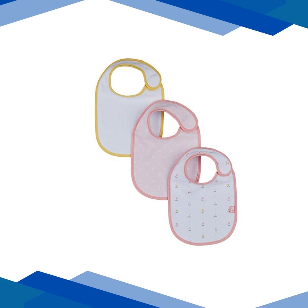 Mothercare Tulip Newborn Bibs – Multicolor (Pack of 3)