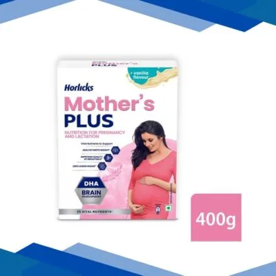 Mother’s Plus Horlicks No Added Sugar Powder – Vanilla Flavour 400 gm