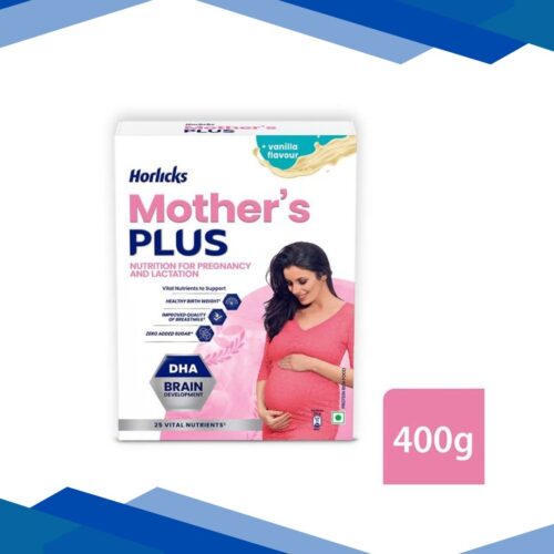 Mother’s Plus Horlicks No Added Sugar Powder – Vanilla Flavour 400 gm