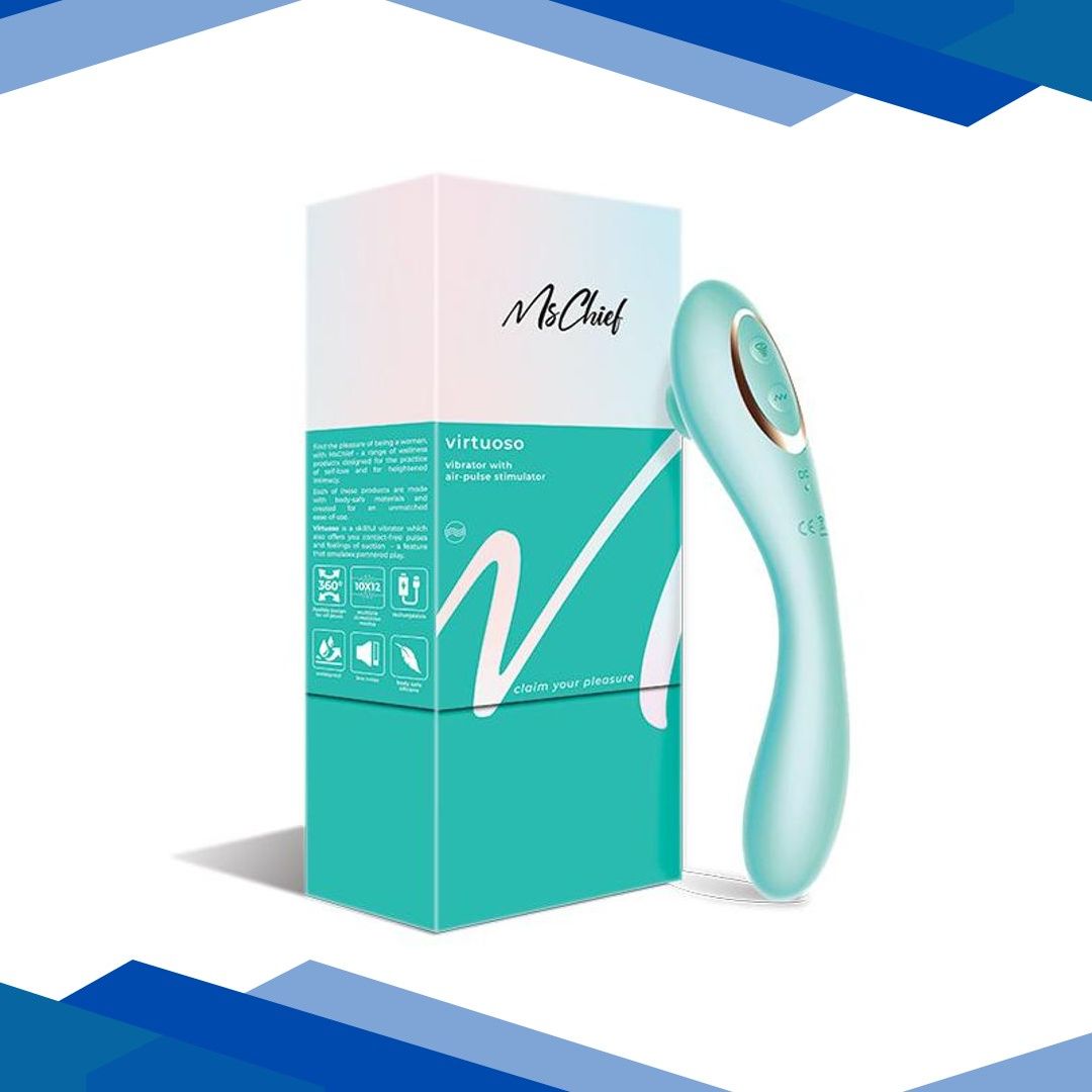 MsChief Virtuoso Vibrator With Air Pulse Stimulator – Turquoise 1’s
