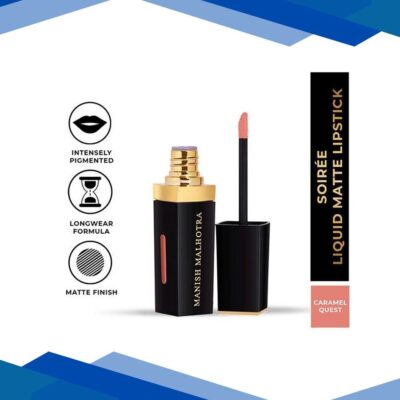 Myglamm Manish Malhotra Soiree Liquid Matte Lipstick – 02 Caramel Quest 7 gm