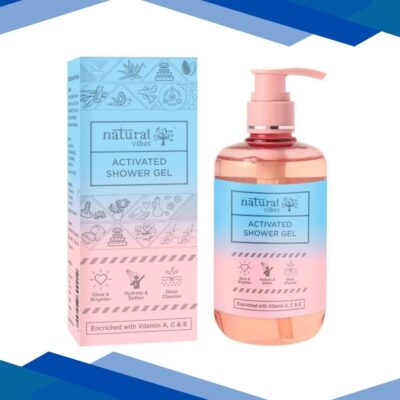 Natural Vibes Activated Shower Gel Body Wash 300 ml