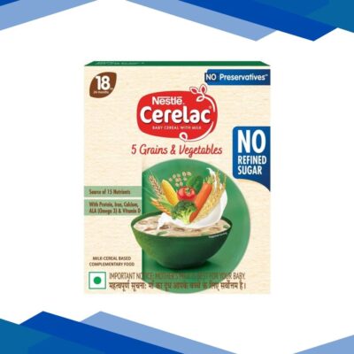 Nestle Cerelac Baby Food Cereal No Refined Sugar No Preservatives – 5 Grains & Vegetables (For 18 to 24 Months Baby) 300 g