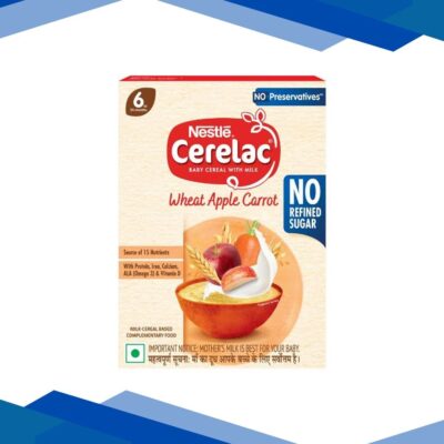 Nestle Cerelac Baby Food Cereal No Refined Sugar No Preservatives – Wheat Apple Carrot (For 6 to 24 Months Baby) 330 g