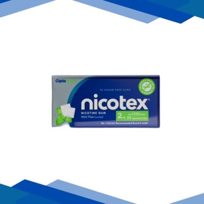Nicotex 2 mg Sugar Free Chew Gum – Mint Plus Flavour 30’s