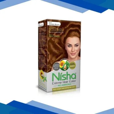 Nisha Creme Hair Color – 4.3 Golden Brown 60 gm
