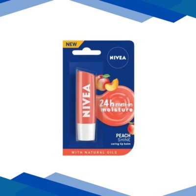 Nivea Peach Shine Caring Lip Balm with Natural Oils 4.8gm