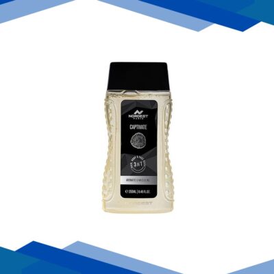 Nordest Paris Captivate Aromatic and Masculine Shower Gel – 3 In 1 Hair Body and Face Wash 250 ml