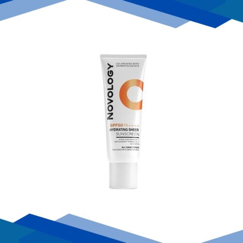 Novology SPF 50 PA++++ Hydrating Sheer Sunscreen, 4.5% Niacinamide for Dry Skin, No White Cast 50 gm