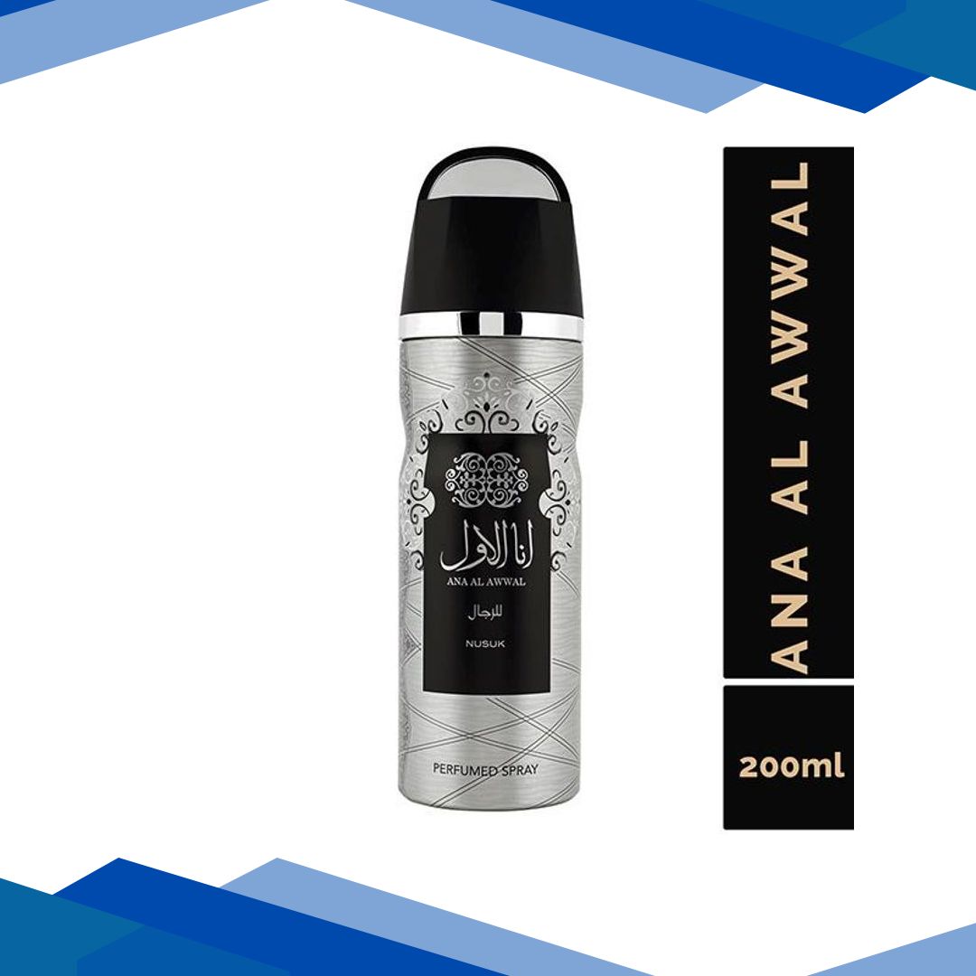 NUSUK Ana Al Awwal Deodorant For Men, Perfumed Body Spray 200 ml