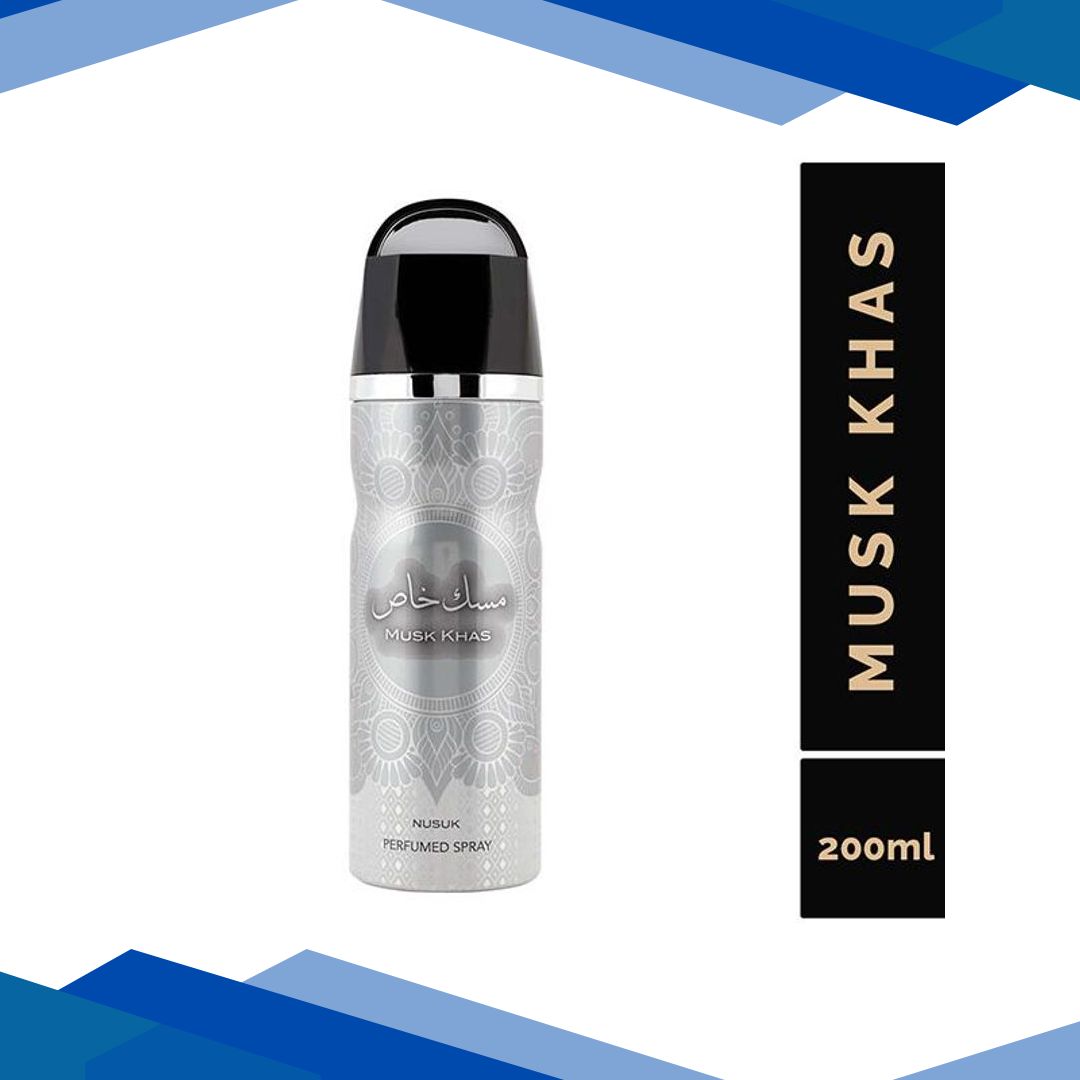 NUSUK Musk Khas Deodorant For Men & Women, Perfumed Body Spray 200 ml