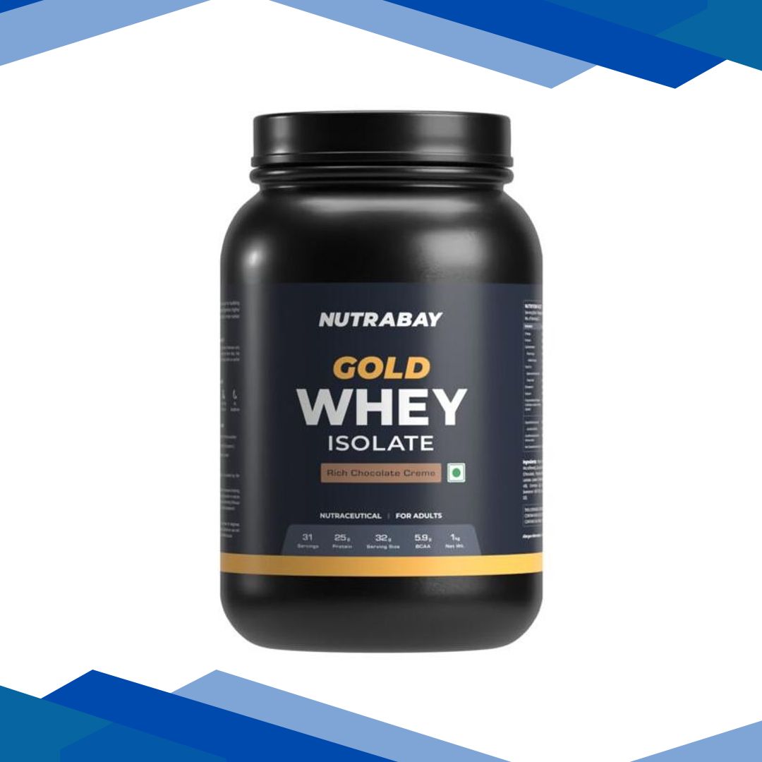 Nutrabay Gold Isolate Whey Protein Powder – Rich Chocolate Cream Flavour 1 kg