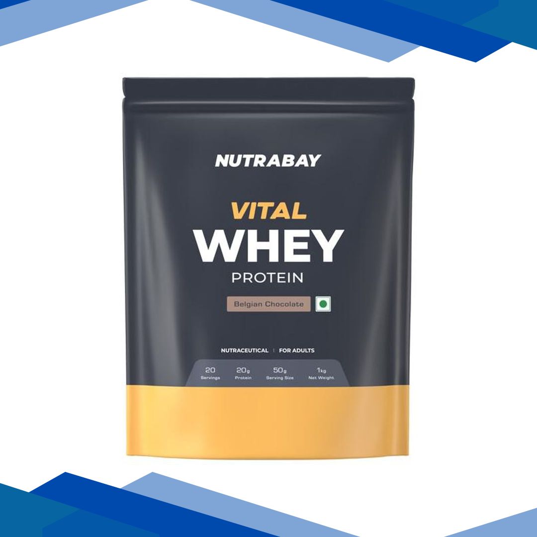 Nutrabay Gold Vital Whey Protein Powder – Belgian Chocolate 1 kg