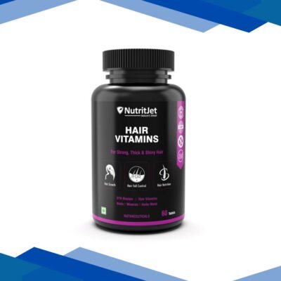 NutritJet Hair Vitamins For Strong ,Thick and Shiny Hair With DTH Blocker and Biotin Tablets 60’s