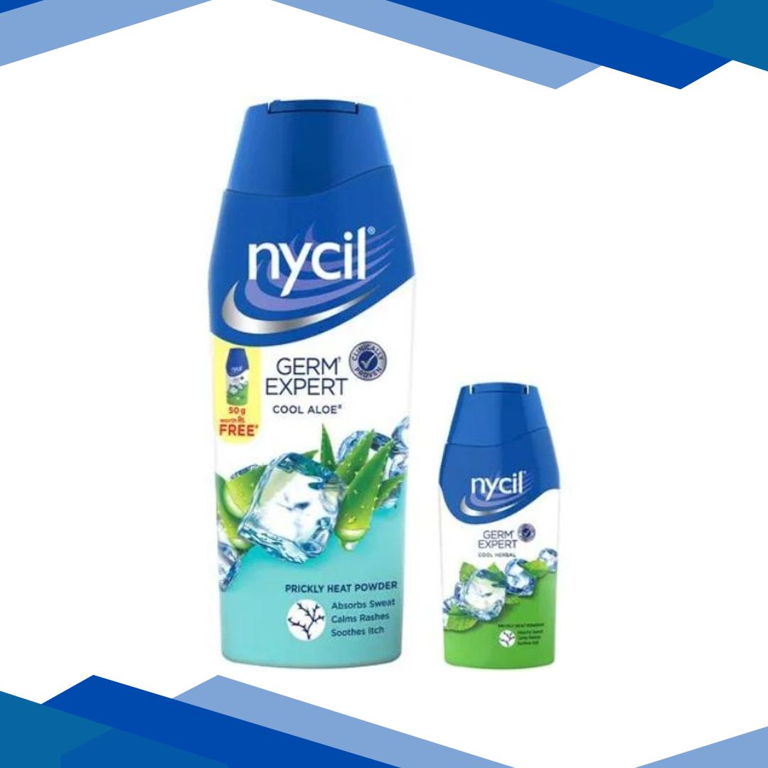 Nycil Germ Expert Powder – Cool Aloe 150 gm (Free Cool Herbal 50 g)