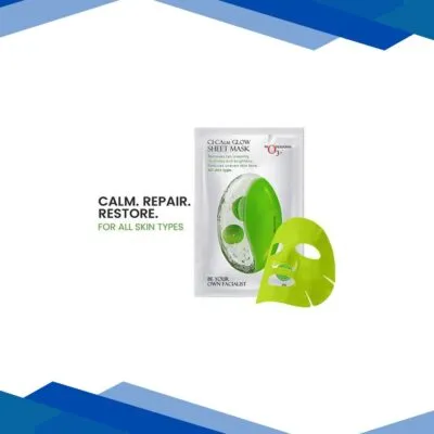 O3+ Ci-Calm Glow Sensitive Skin Sheet Mask with Ceramide for Barrier Repair & Anti Redness 30 gm