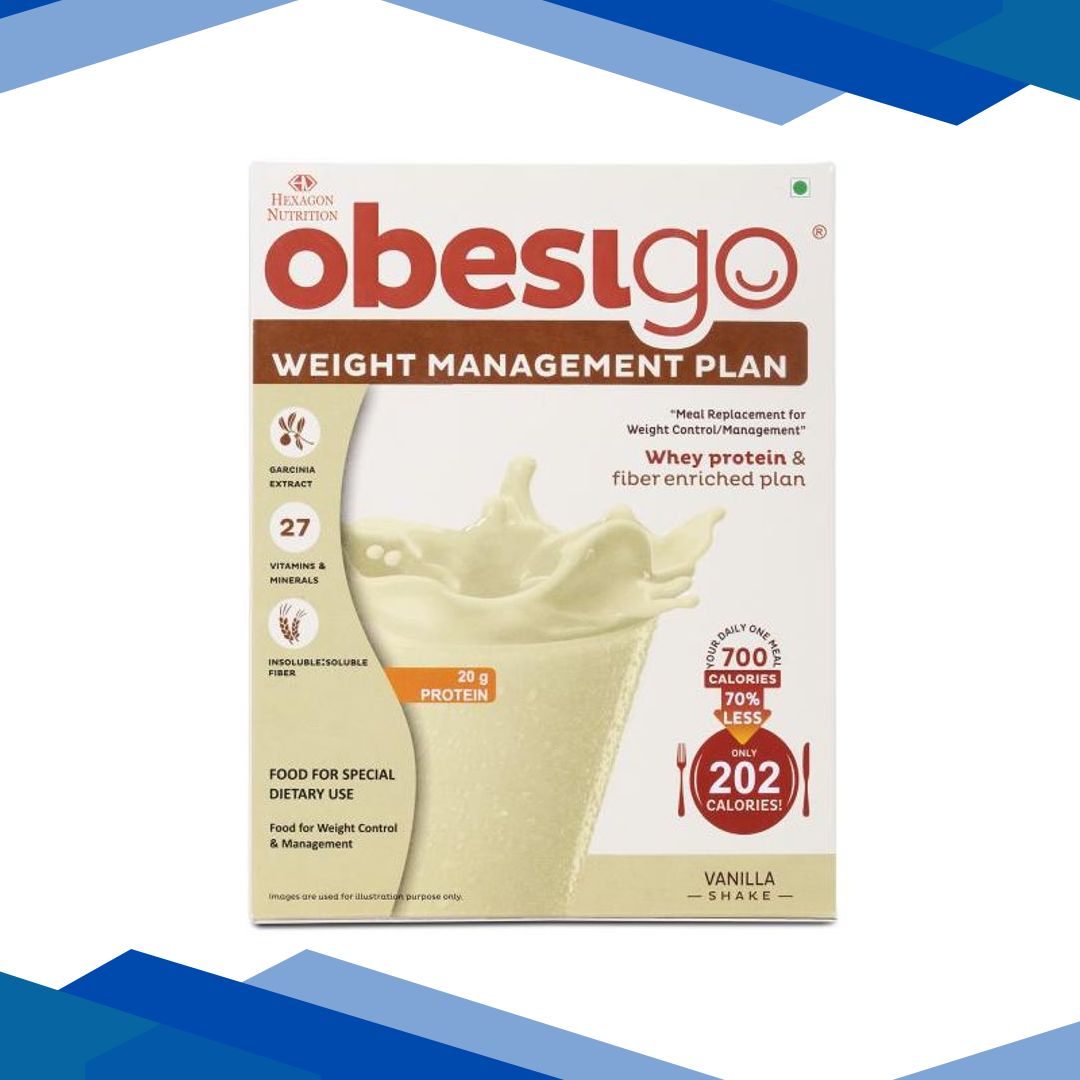 Obesigo Weight Management Plan Powder – Vanilla Shake (Pack of 7 x 50 g)