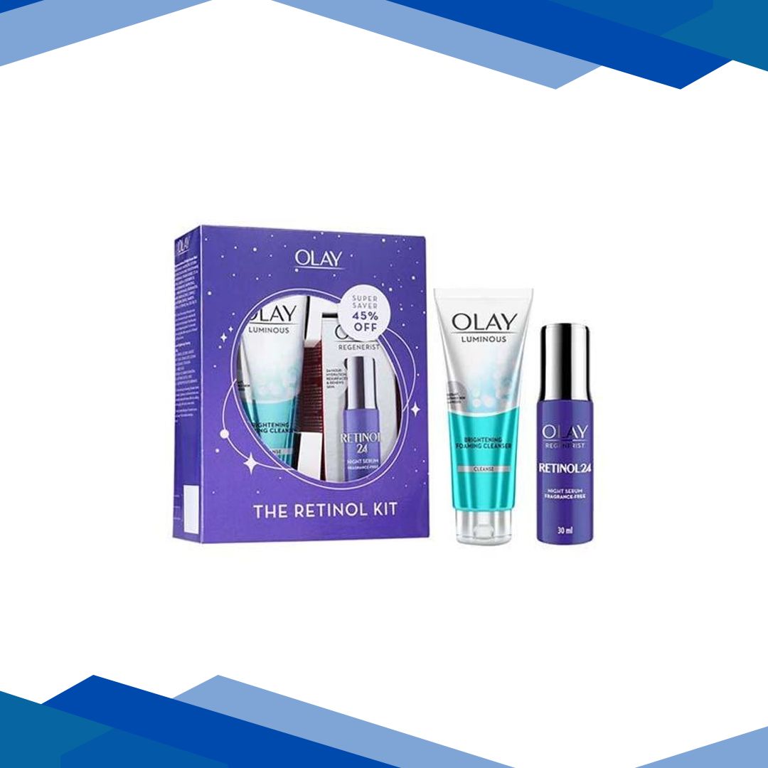 Olay Retinol Kit for Overnight Repair – Retinol Serum with Free Cleanser, 24h Hydration 1’s
