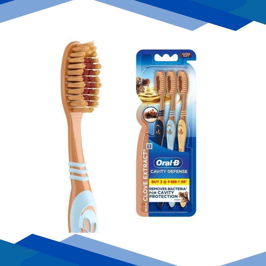 Oral-B Cavity Defense with Clove Extract Extra Soft Toothbrush 3’s