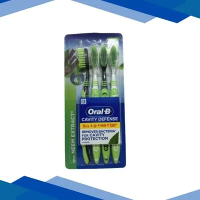 Oral-B Cavity Defense with Neem Extract Toothbrush 4’s