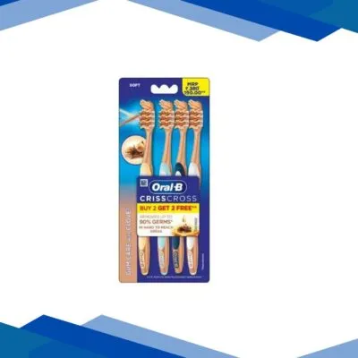 Oral-B Criss Cross Deep Clean Gum Care Toothbrush – Soft (Buy 2 Get 2 Free)